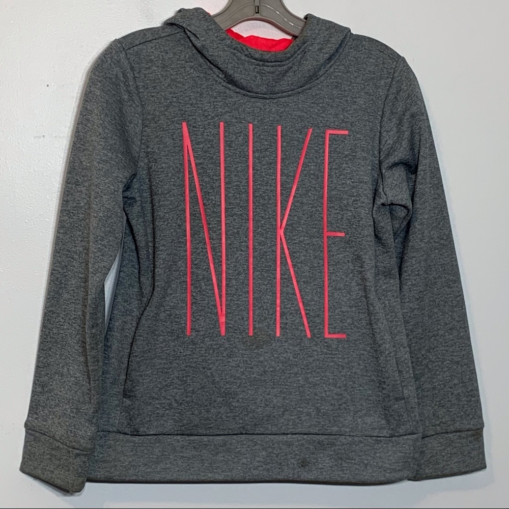 EUC electric pink and‎ gray Nike hoodie